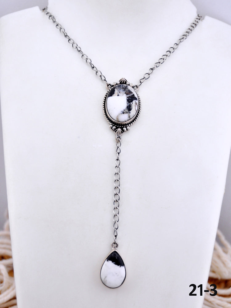 Southwest Made White Buffalo & Sterling Silver Necklace