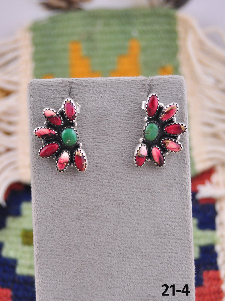 Southwest Made Multi Stone & Sterling Silver Post Earrings