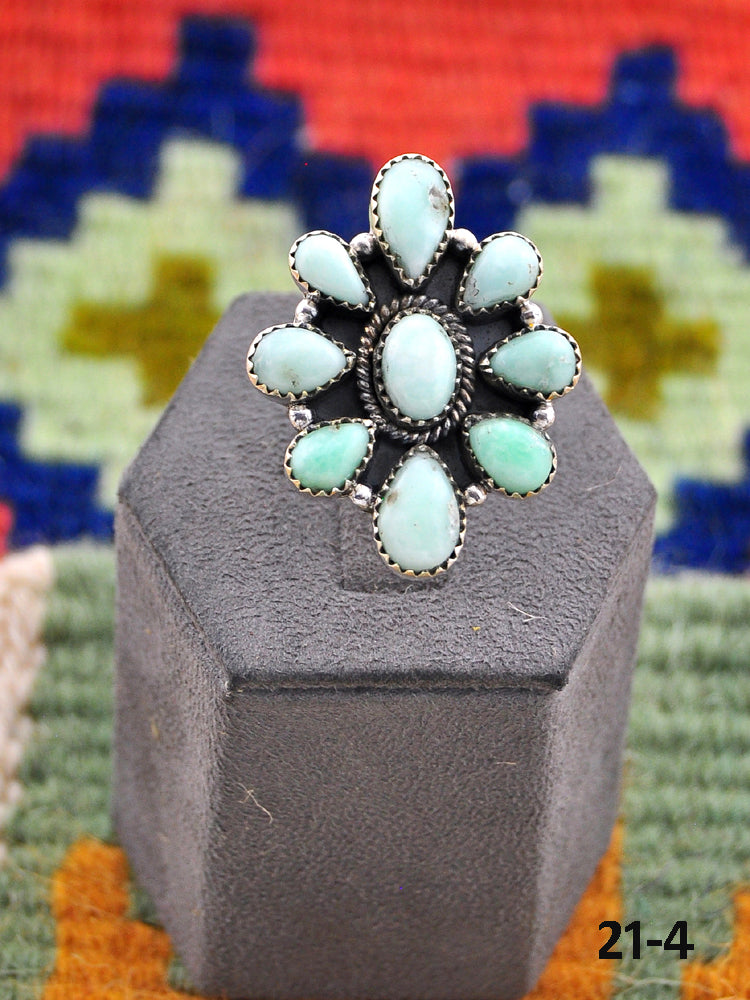 Southwest Made Paloma Turquoise & Sterling Silver Adjustable Ring