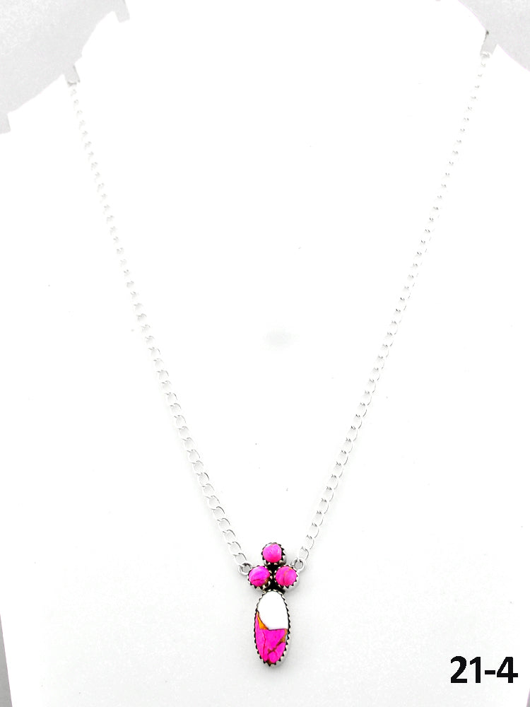 Southwest Made Cotton Candy Mohave & Sterling Silver Necklace