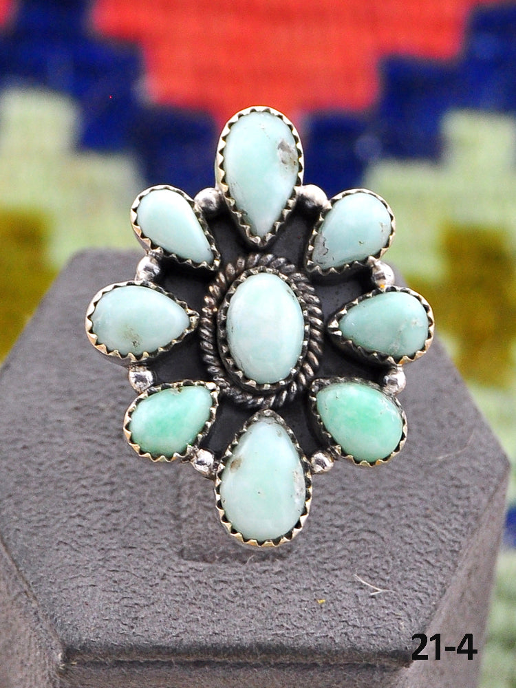 Southwest Made Paloma Turquoise & Sterling Silver Adjustable Ring