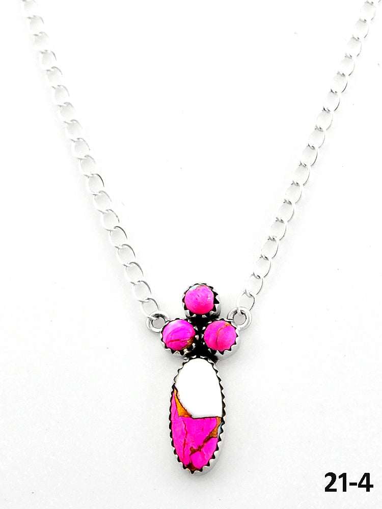 Southwest Made Cotton Candy Mohave & Sterling Silver Necklace