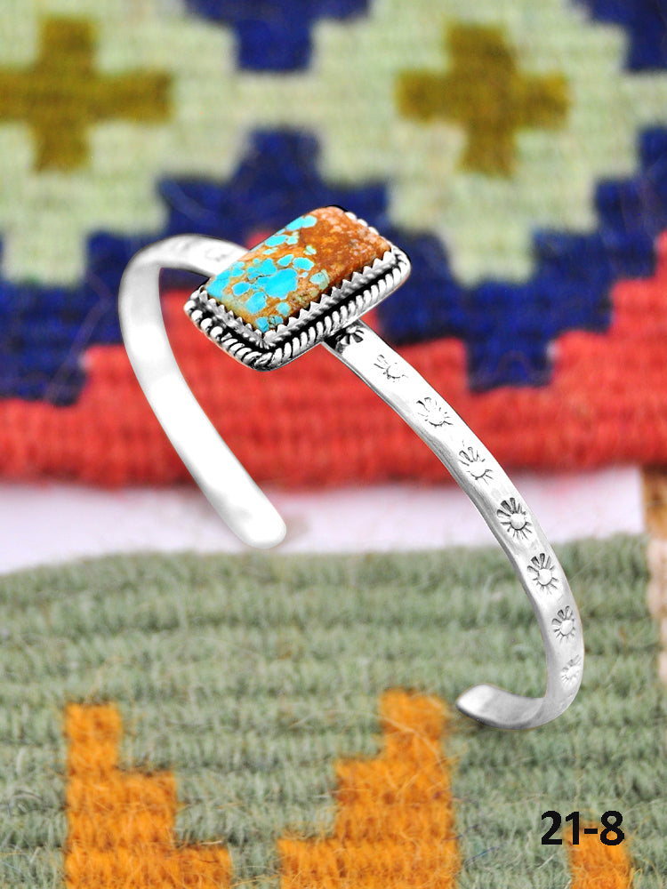 Southwest Handmade No.8 Turquoise & Sterling Silver Cuff Bracelet