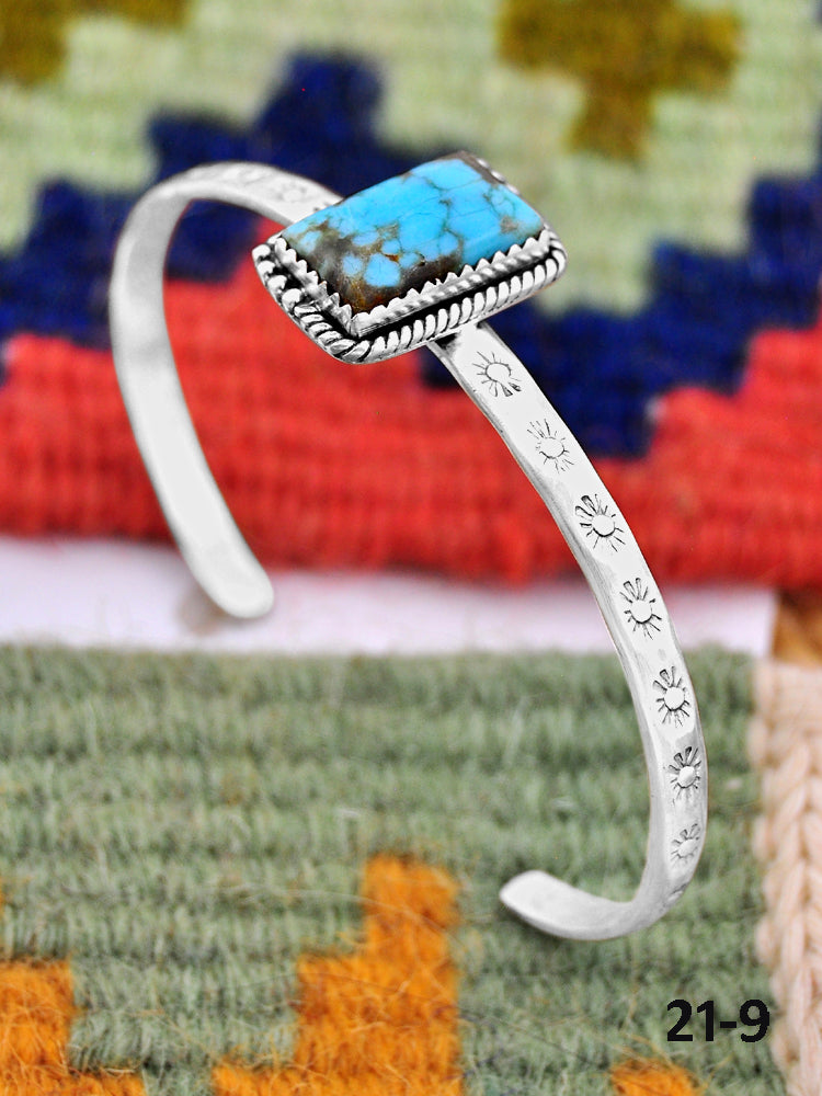 Southwest Handmade No.8 Turquoise & Sterling Silver Cuff Bracelet
