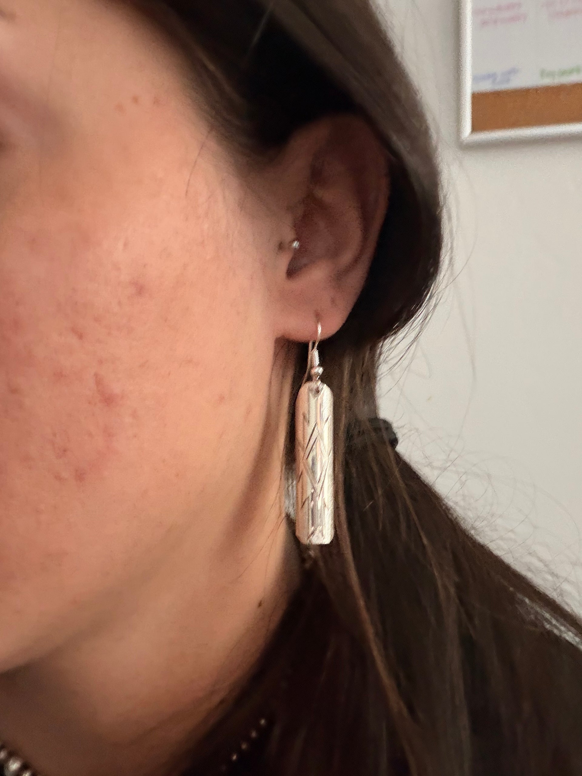 Navajo Made Sterling Silver Dangle Earrings
