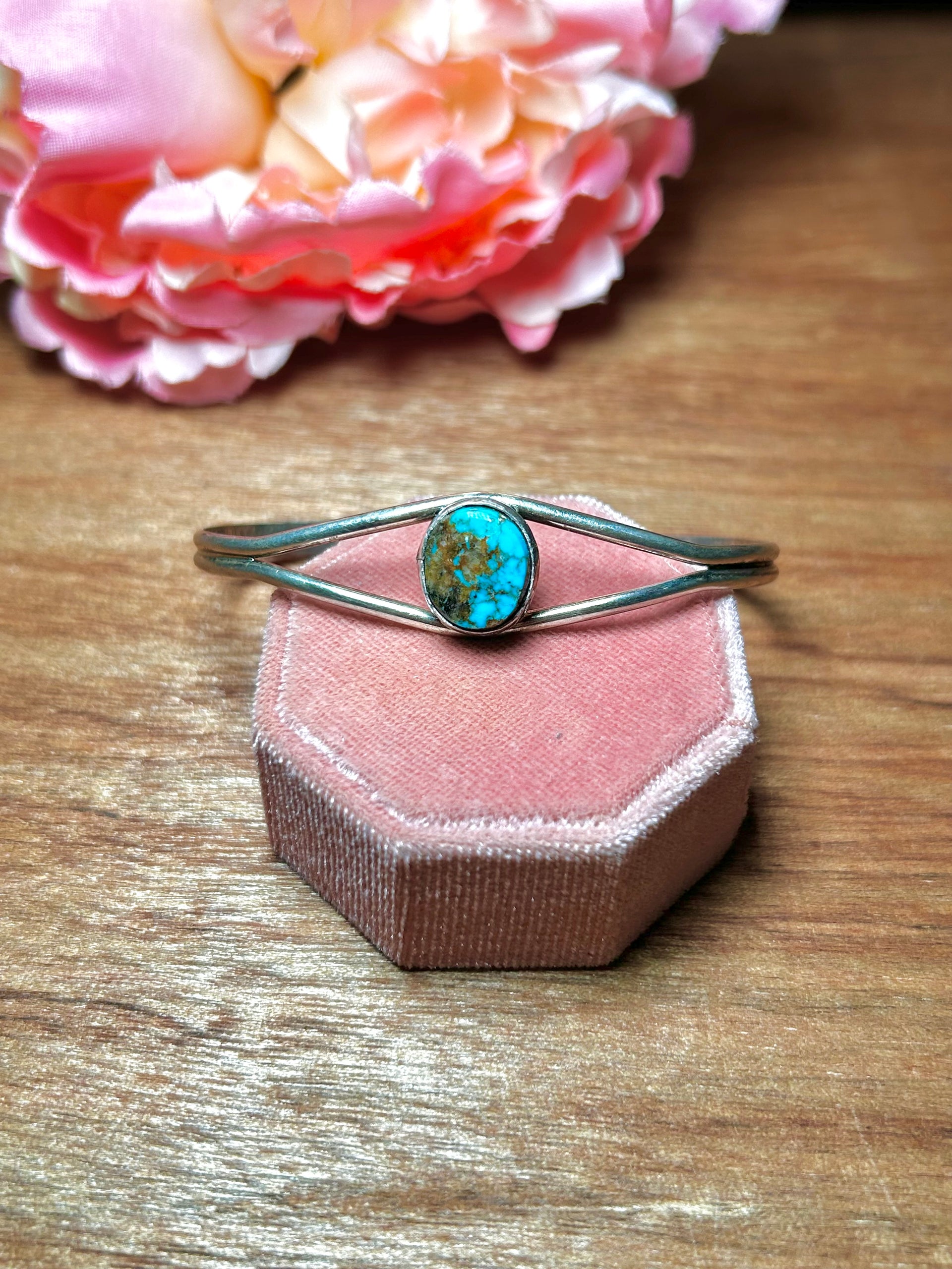 Navajo Made Royston Turquoise & Sterling Silver Cuff Bracelet