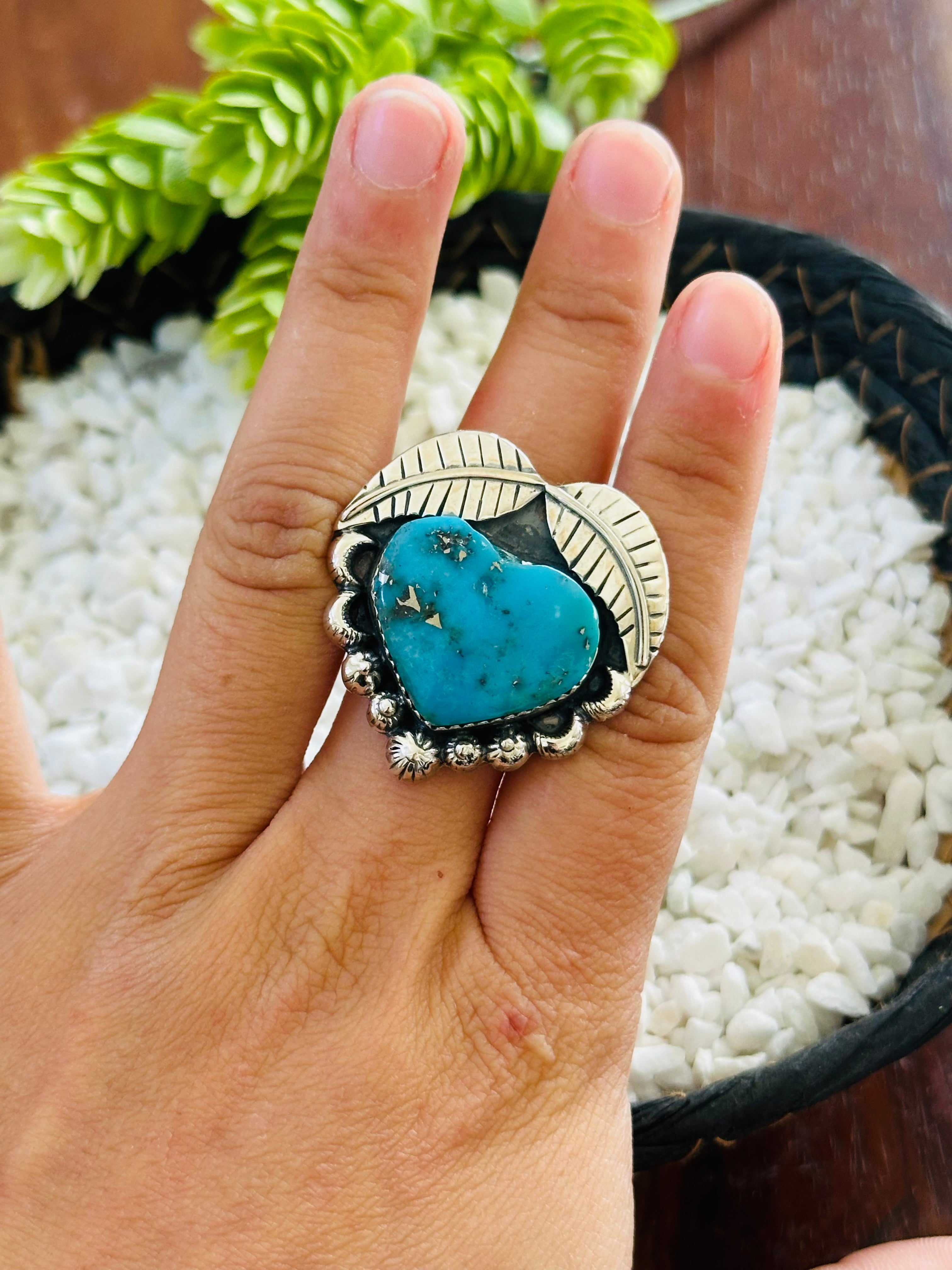 TTD “Retro” Kingman Turquoise & Sterling Silver Adjustable Ring