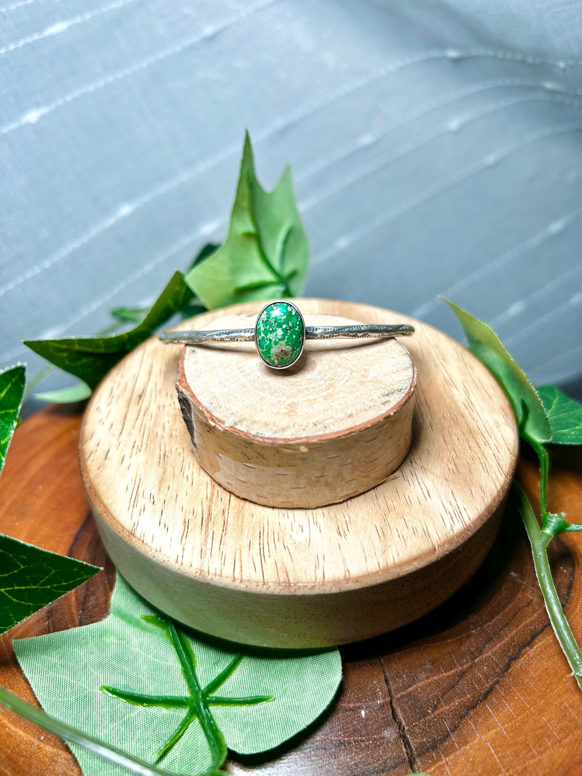 Navajo Made Sonoran Mountain Turquoise & Sterling Silver Cuff Bracelet