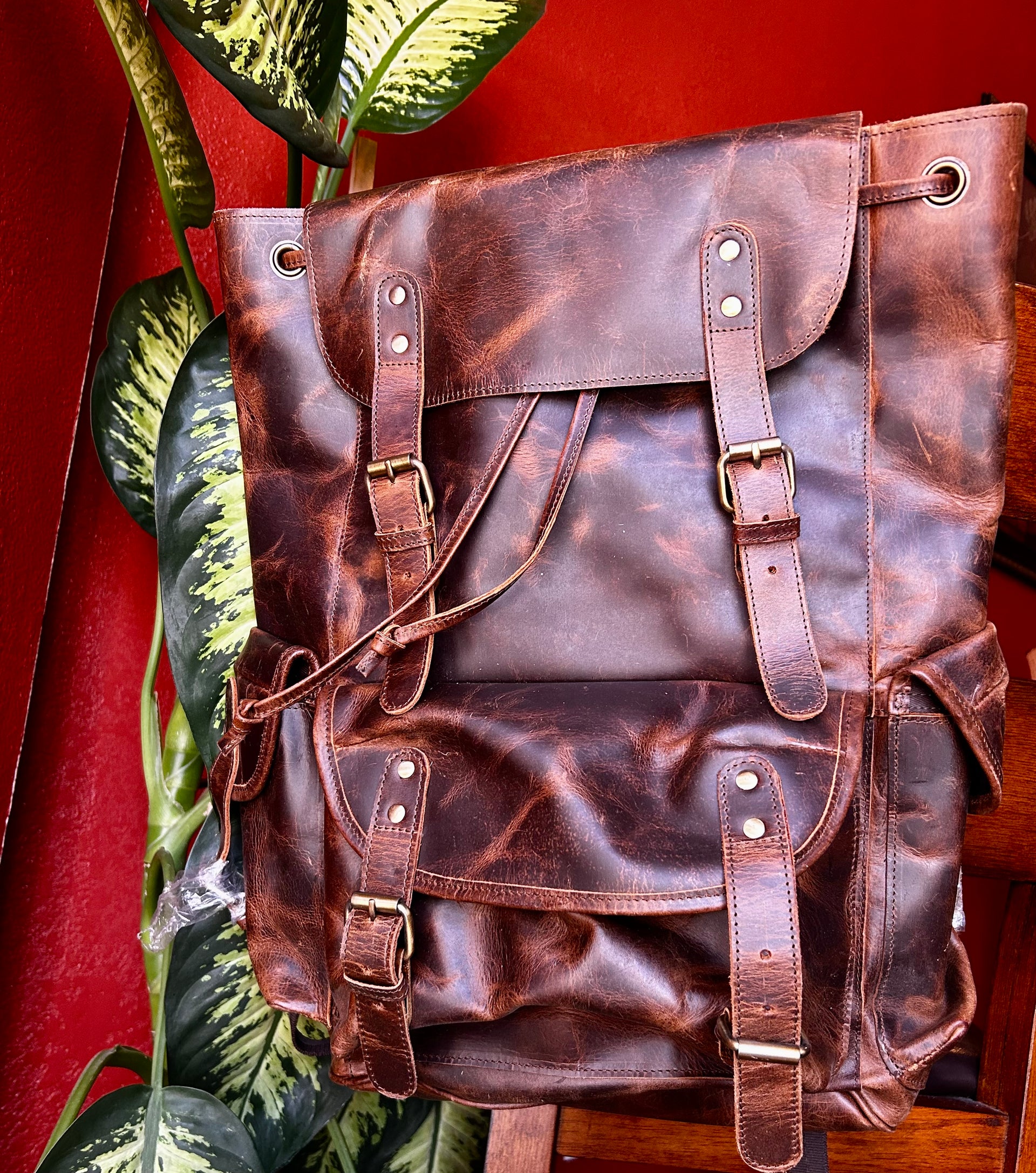 Genuine Leather Back Pack/Diaper Bag