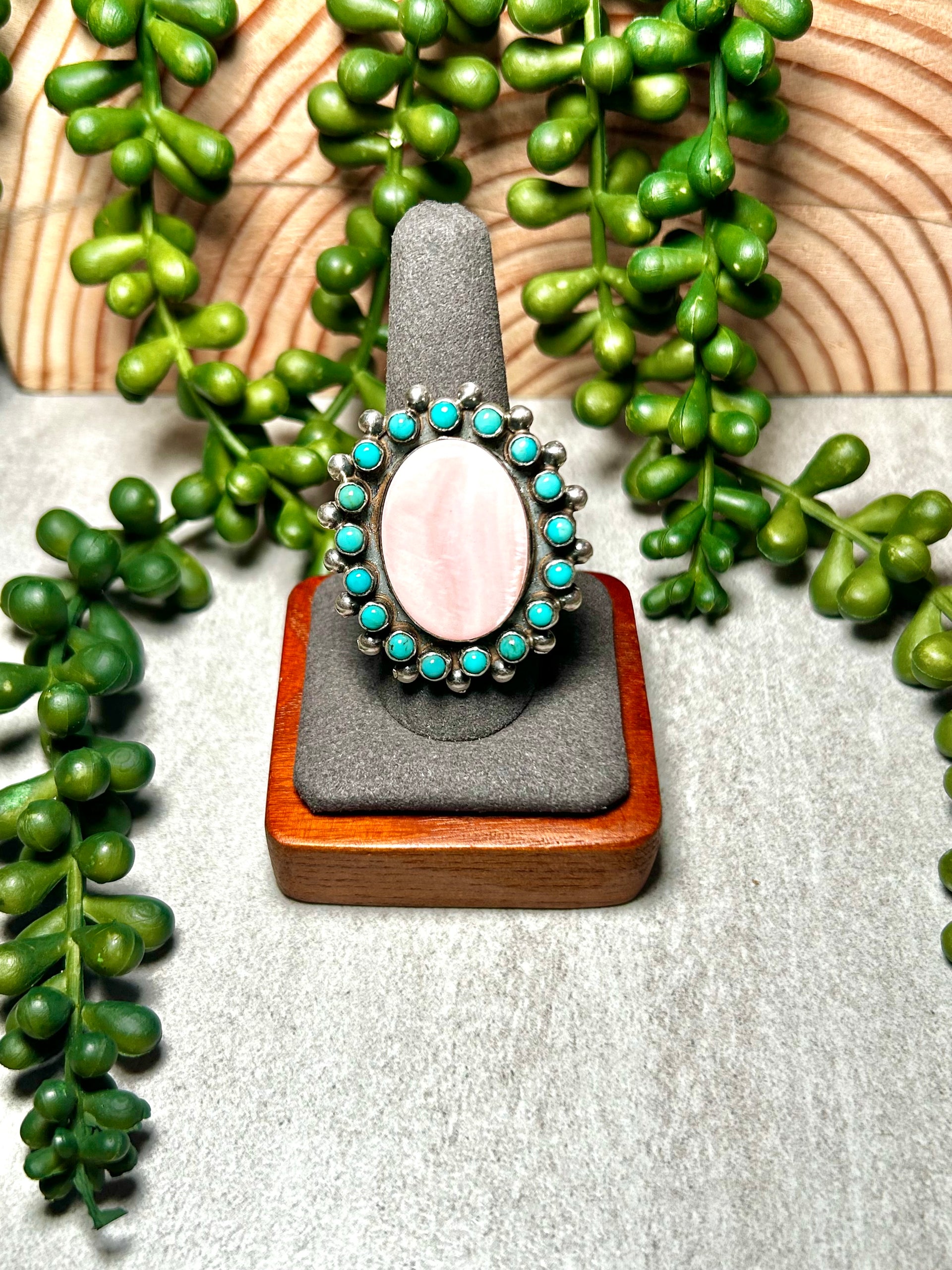 Navajo Made Multi Stone & Sterling Silver Ring Size 9.25
