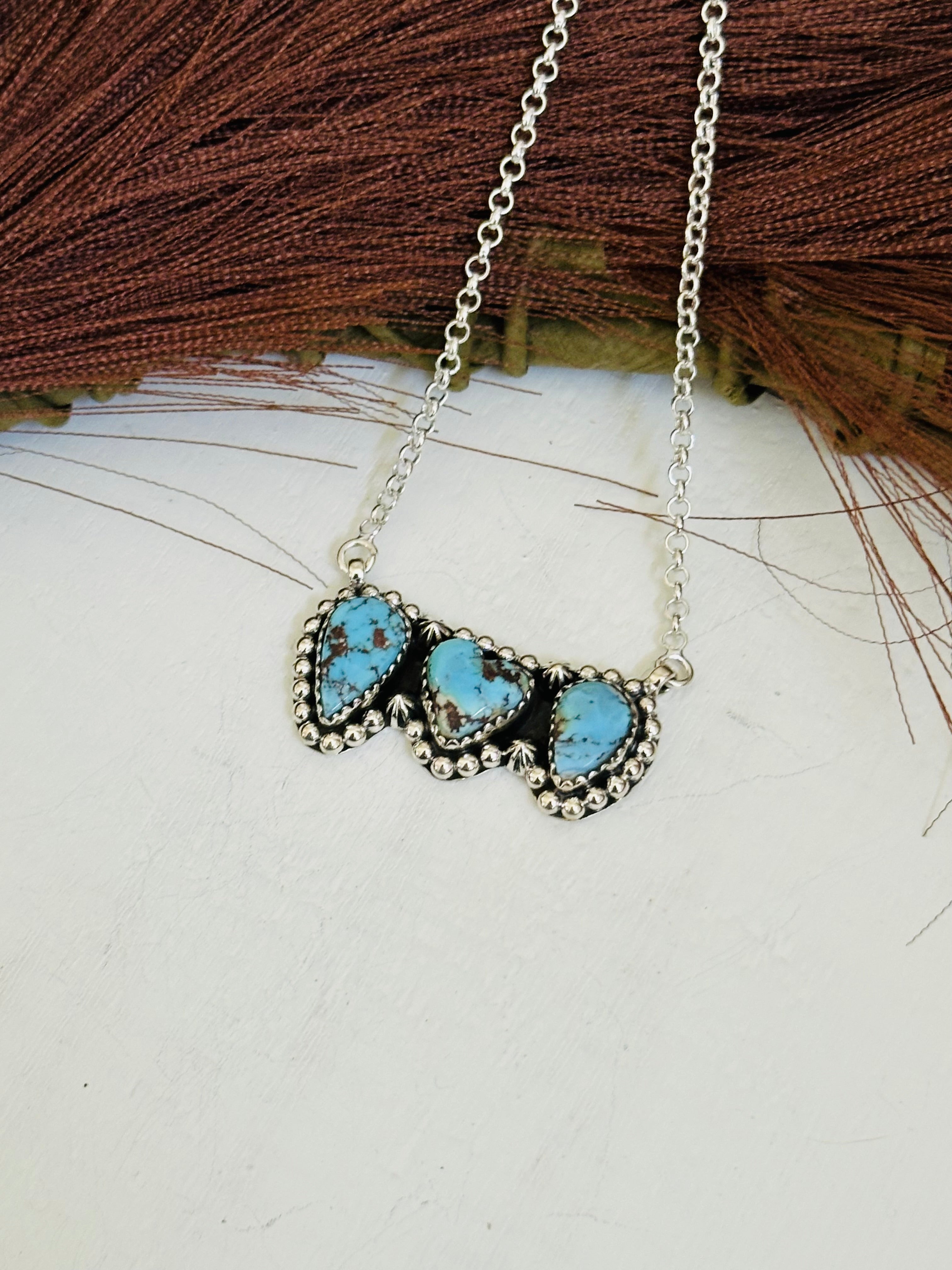 TTD “Array” Golden Hills Turquoise & Sterling Silver Necklace