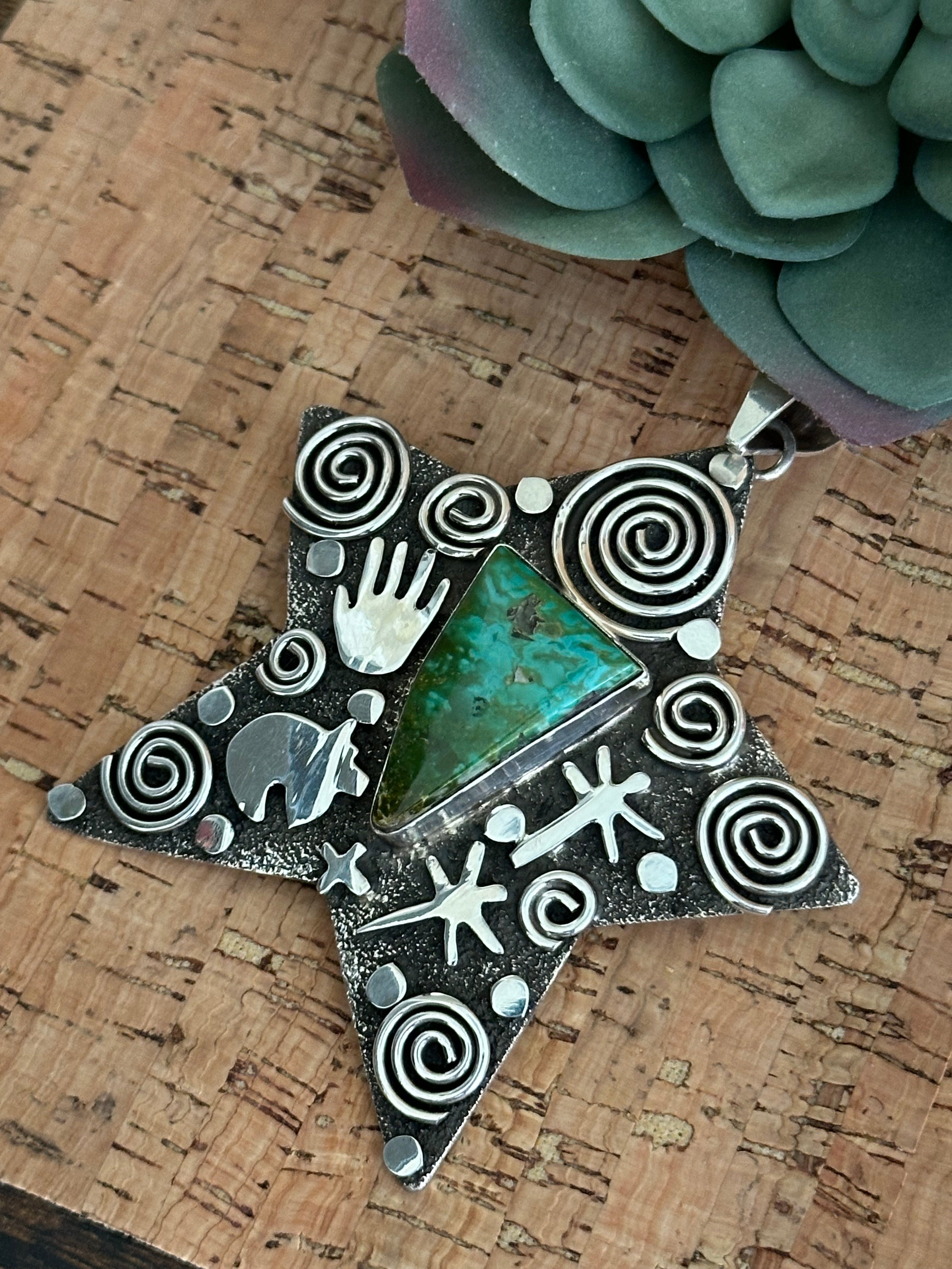 Alex Sanchez Royston Turquoise & Sterling Silver Star Pendant