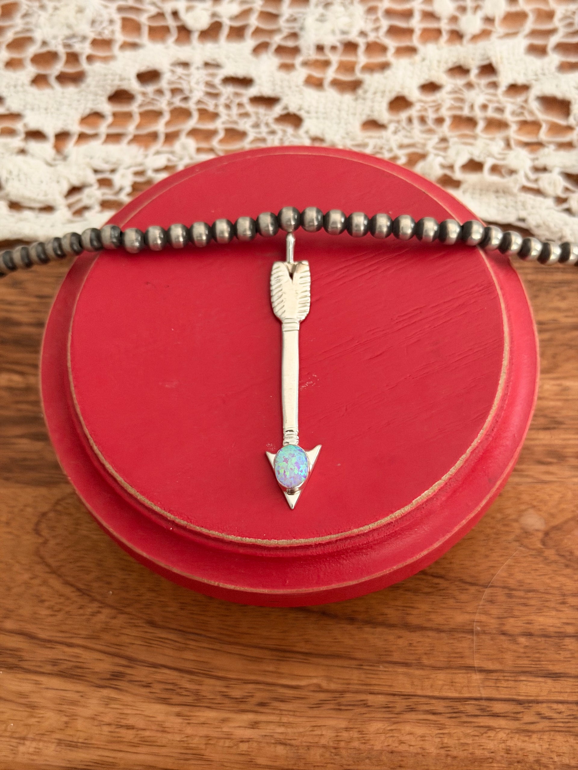 Navajo Made Opal (Man Made) & Sterling Silver Pendant