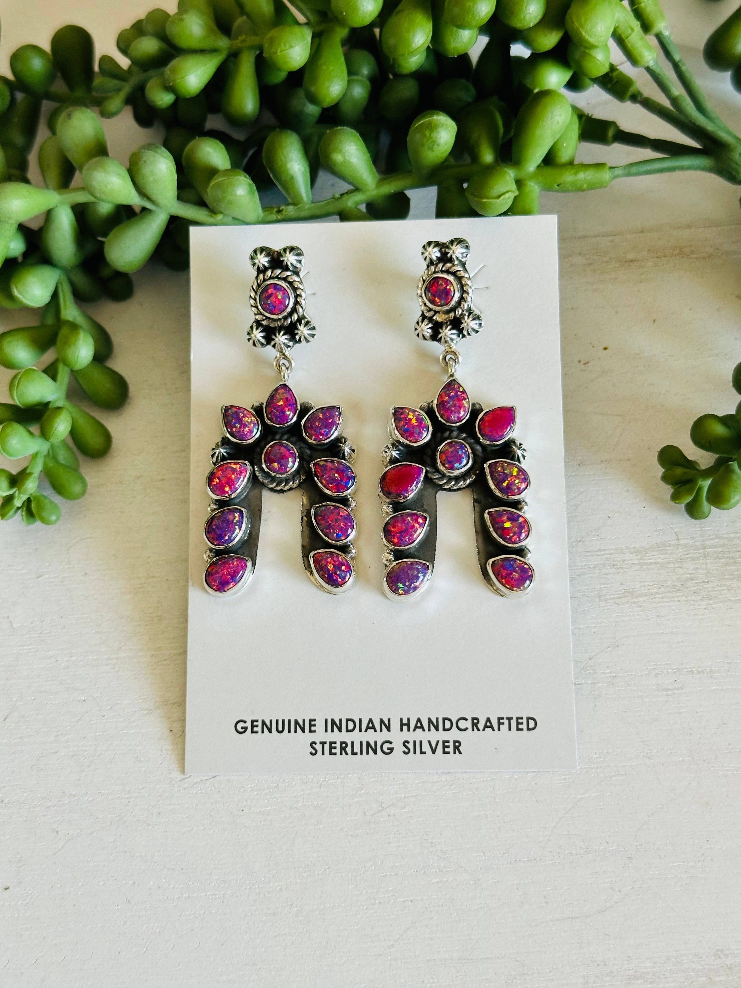 TTD “The Storm” Pink Opal & Sterling Silver Earrings