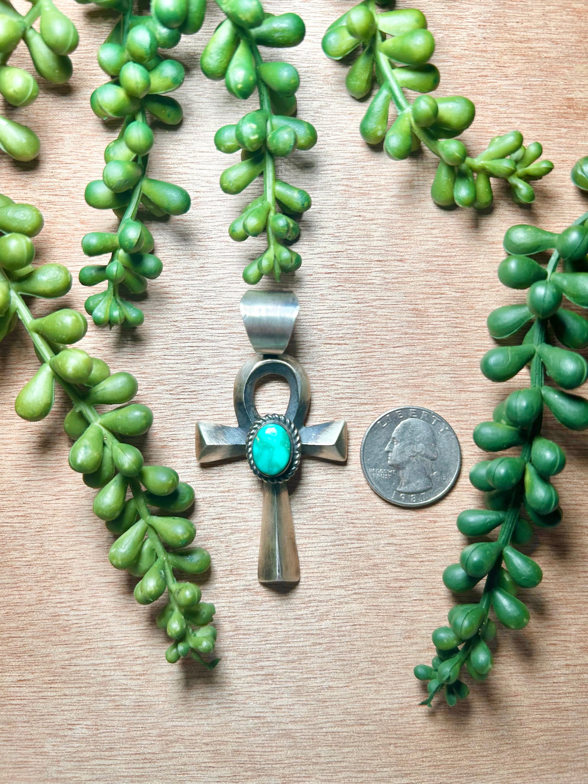 Chimney Butte Sonoran Mounatin Turquoise & Sterling Silver Pendant