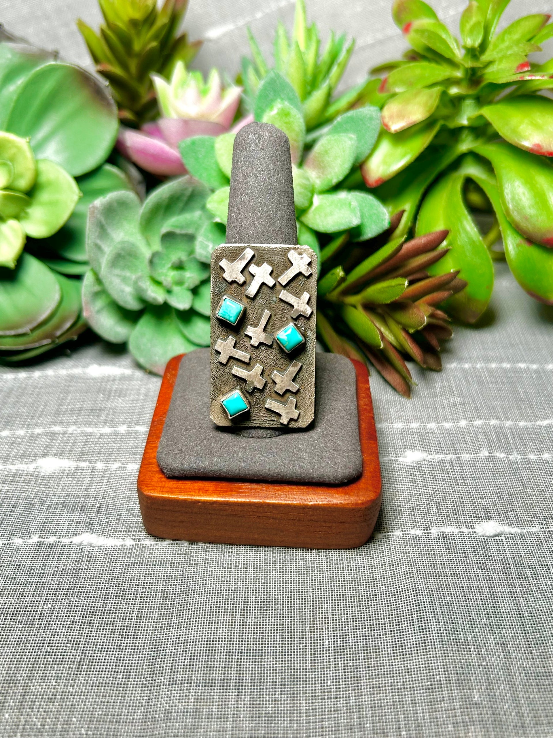 Scott Skeets Kingman Turquoise & Sterling Silver Adjustable Ring