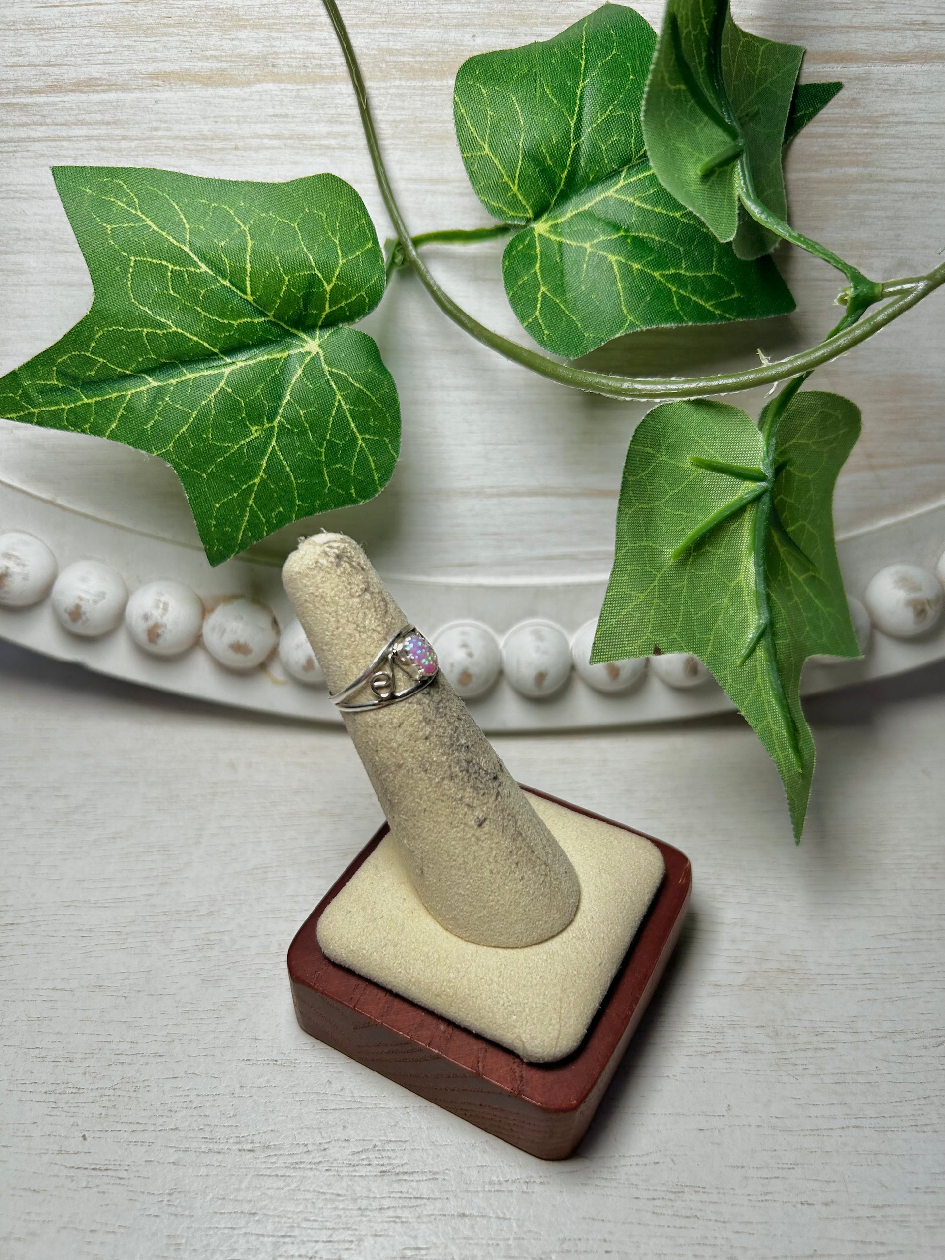 Navajo Made Opal & Sterling Silver Ring Size 4.25