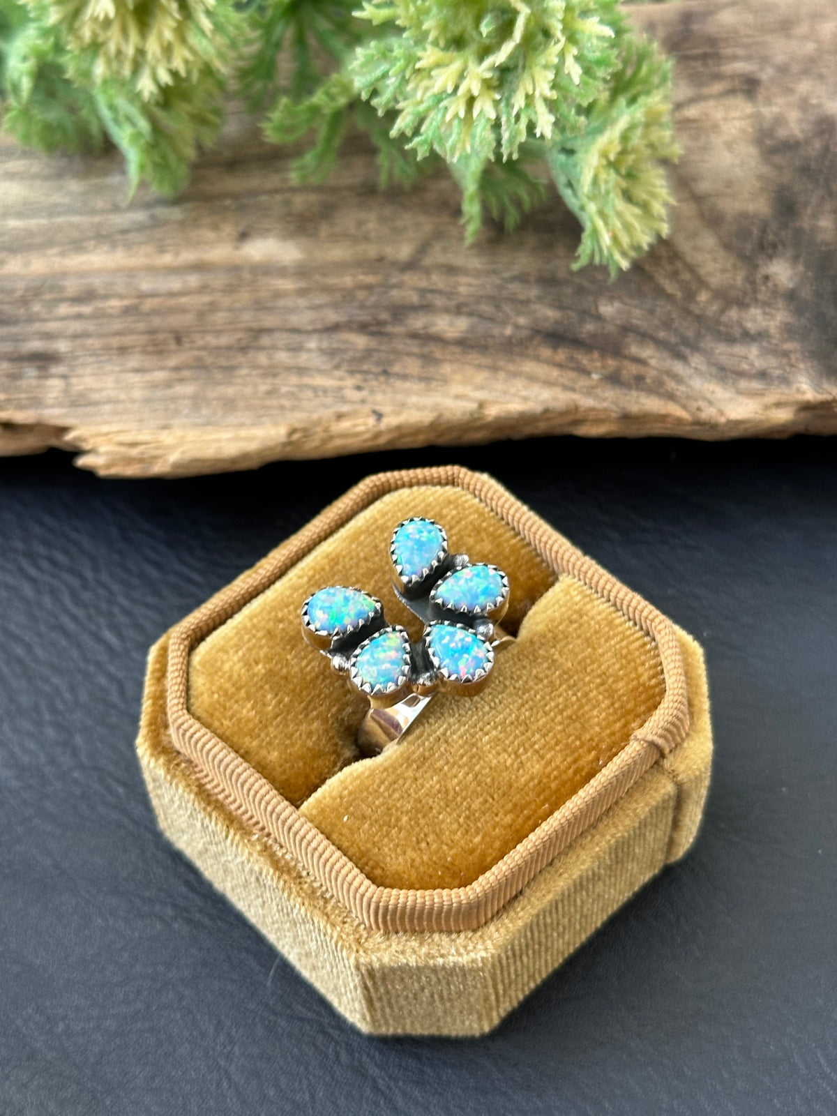 Naja Rind TTD “LUCKY” Blue Opal & Sterling Silver Naja Ring