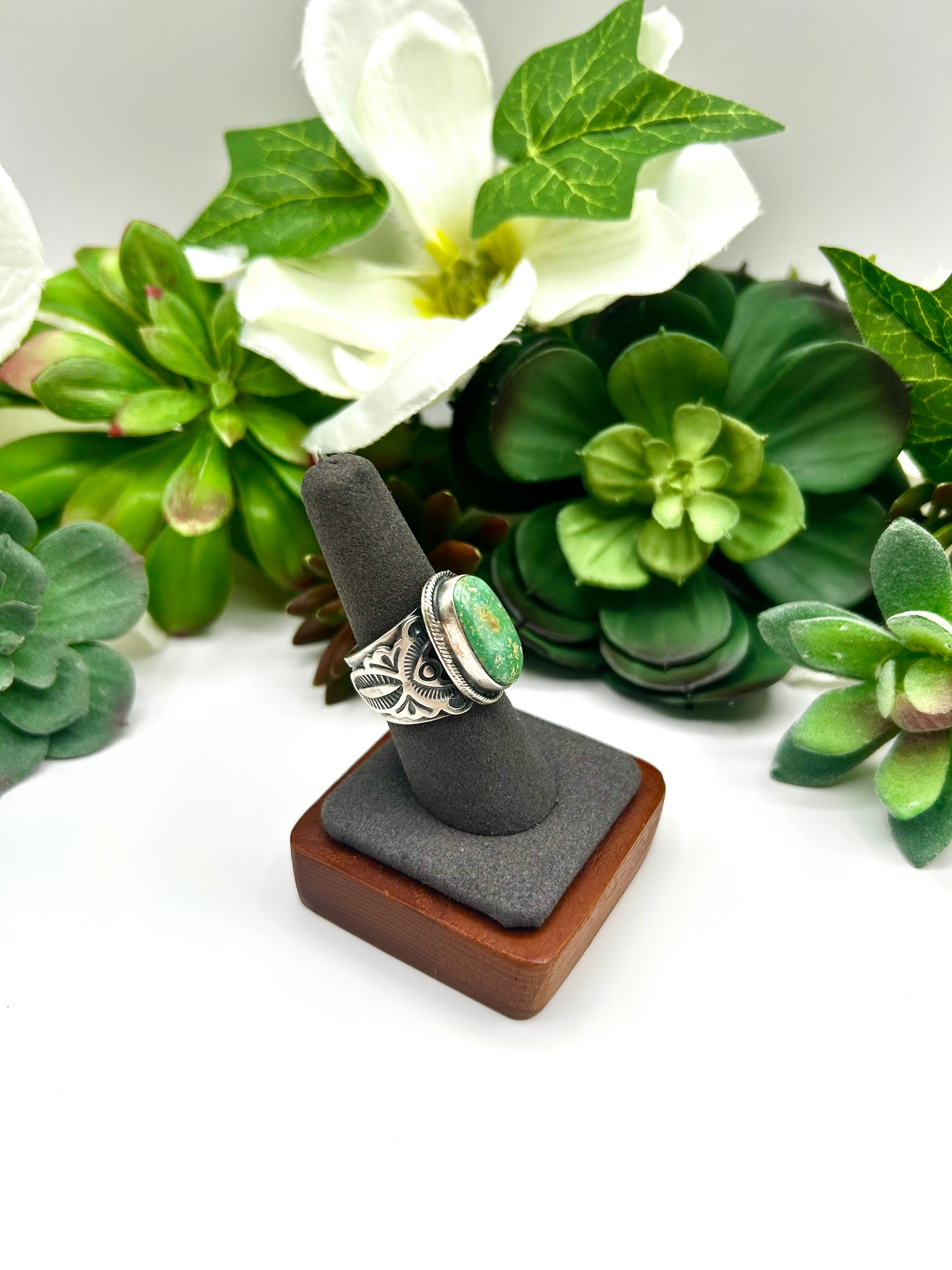 Boyd Ashley Green Royston & Sterling Silver Ring Size 7.75