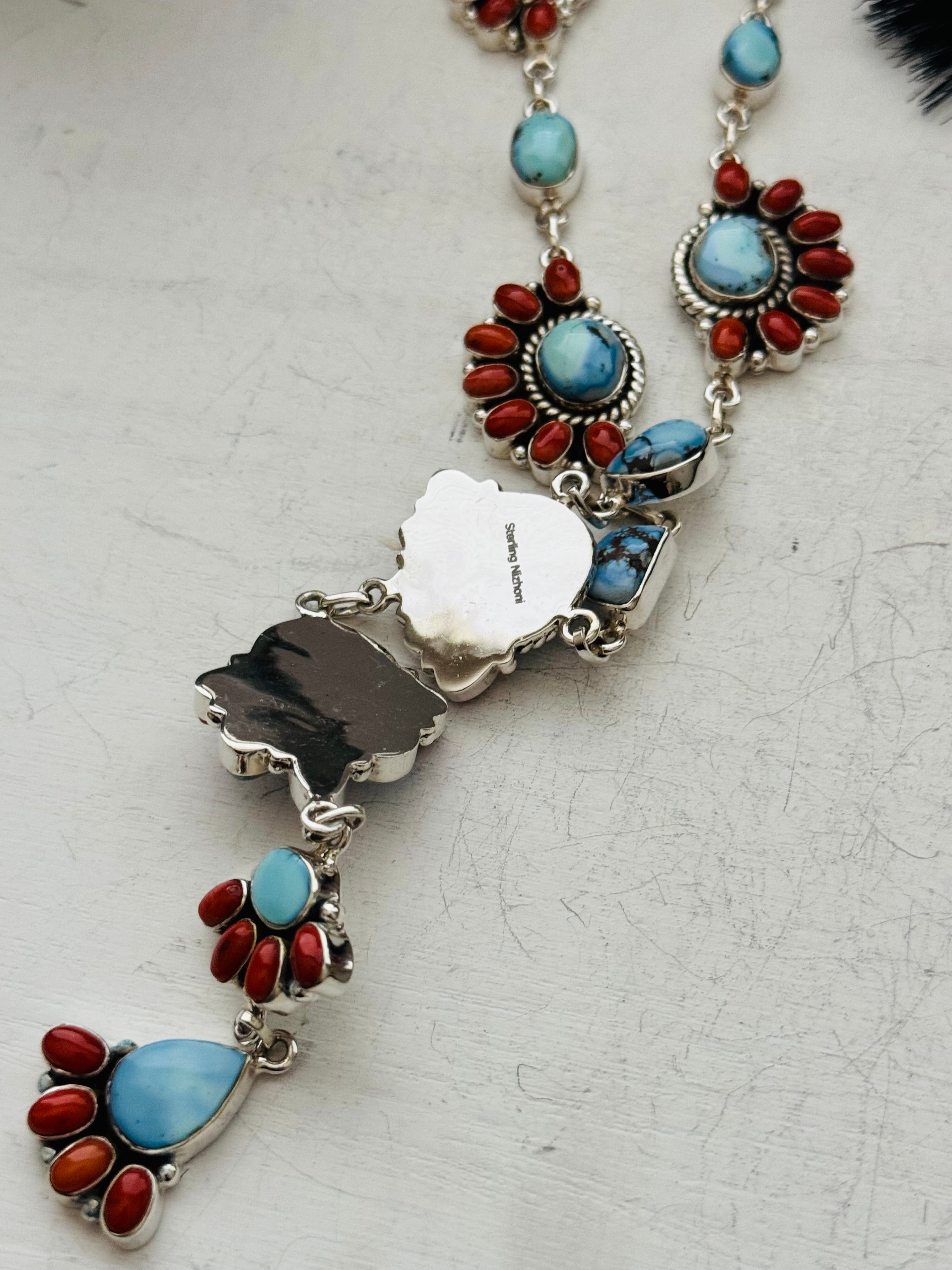 Southwest Made Multi Stone & Sterling Silver Necklace