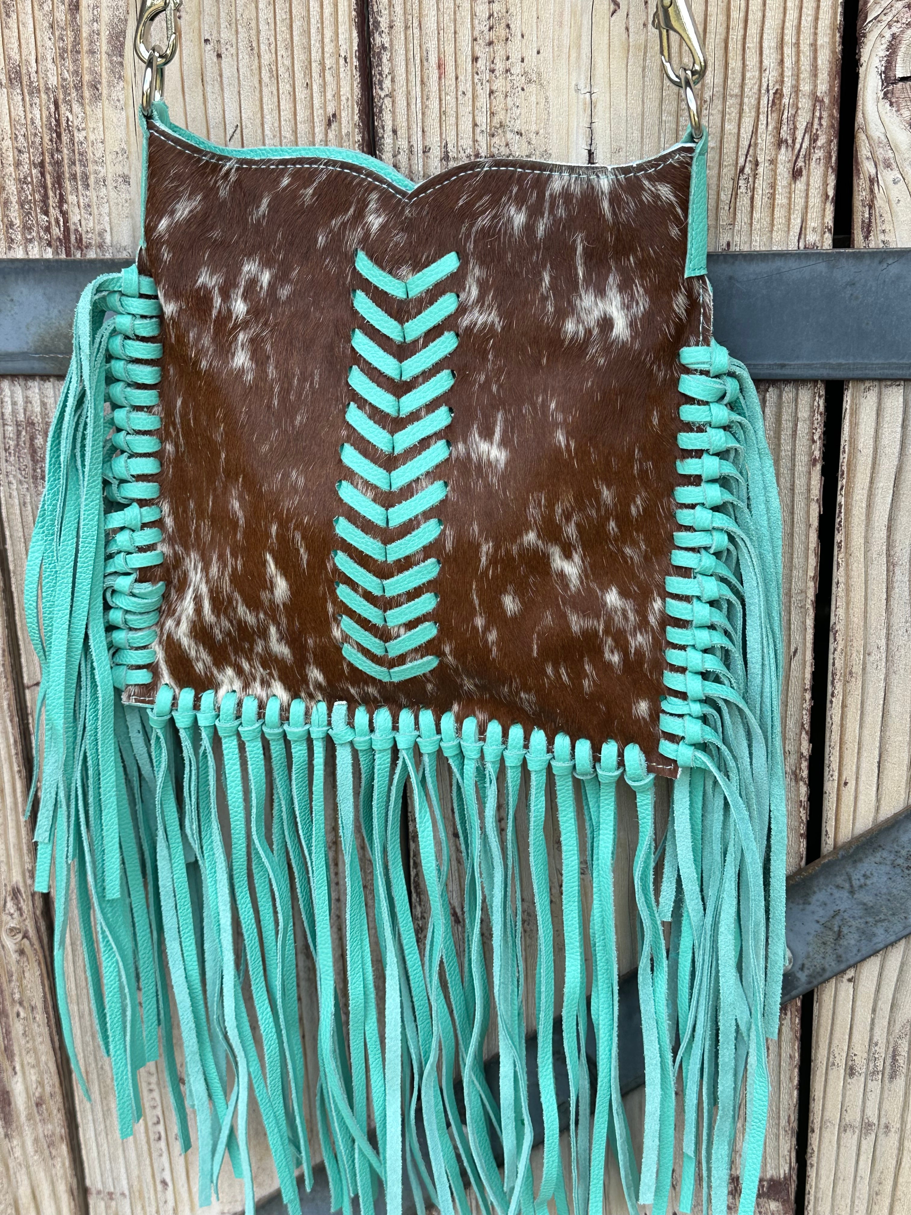 Genuine Leather & Cowhide Fringe Purse