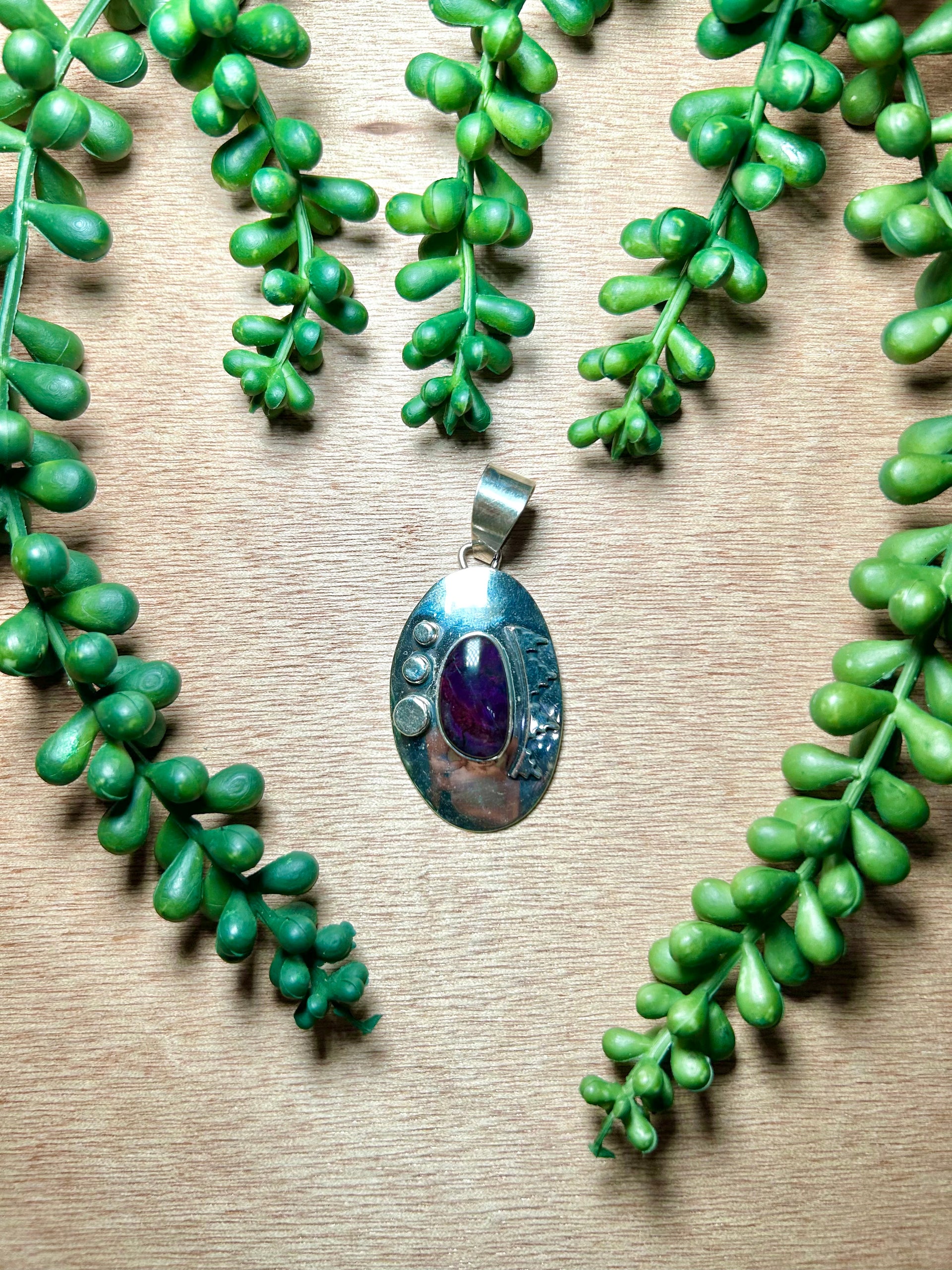 Navajo Made Sngilite  & Sterling Silver Pendant