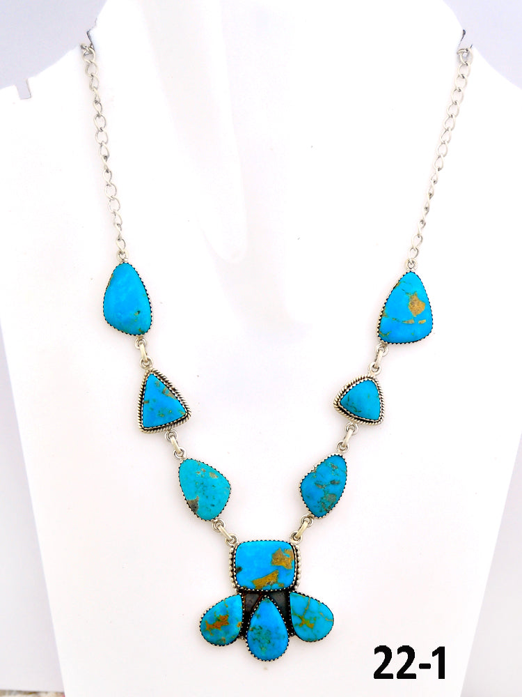 Southwest Made Santa Maria Turquoise & Sterling Silver Necklace