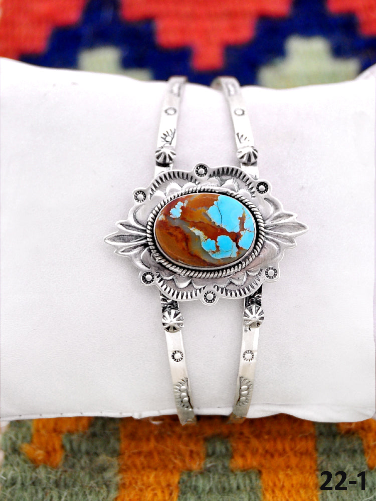 Southwest Handmade Number 8 & Sterling Silver Cuff Bracelet