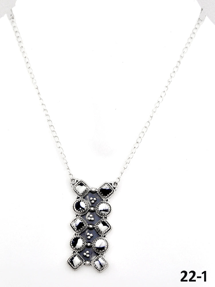 Southwest Made White Buffalo Turquoise & Sterling Silver Necklace