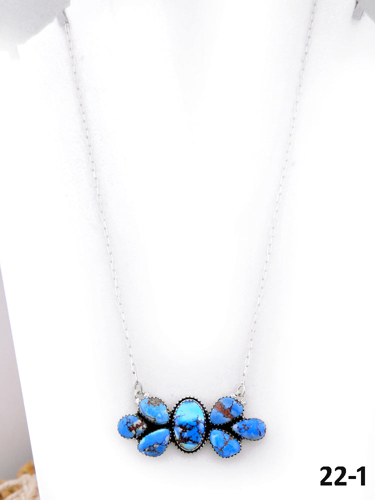 Southwest Handmade Golden Hills Turquoise & Sterling Silver Necklace