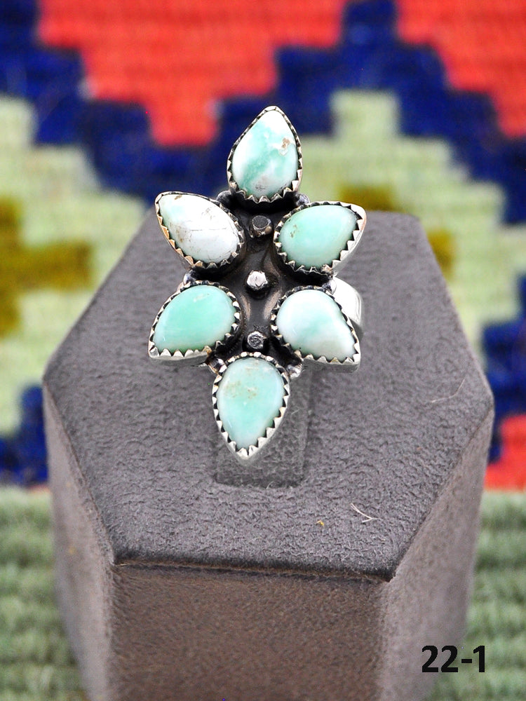 Southwest Made Paloma Turquoise & Sterling Silver Adjustable Ring