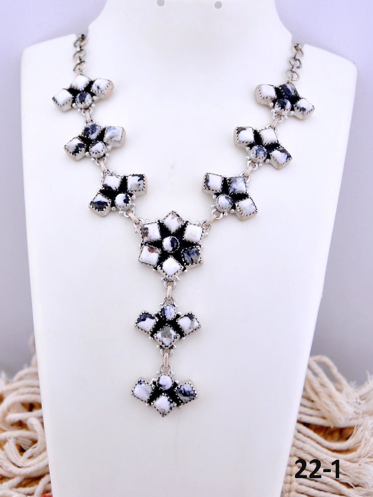 Southwest Made White Buffalo & Sterling Silver Necklace