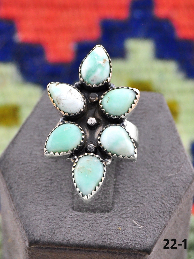 Southwest Made Paloma Turquoise & Sterling Silver Adjustable Ring