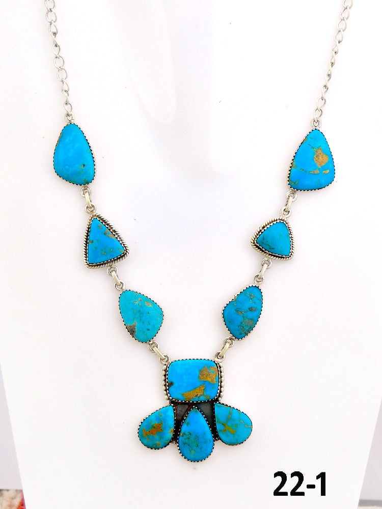Southwest Made Santa Maria Turquoise & Sterling Silver Necklace