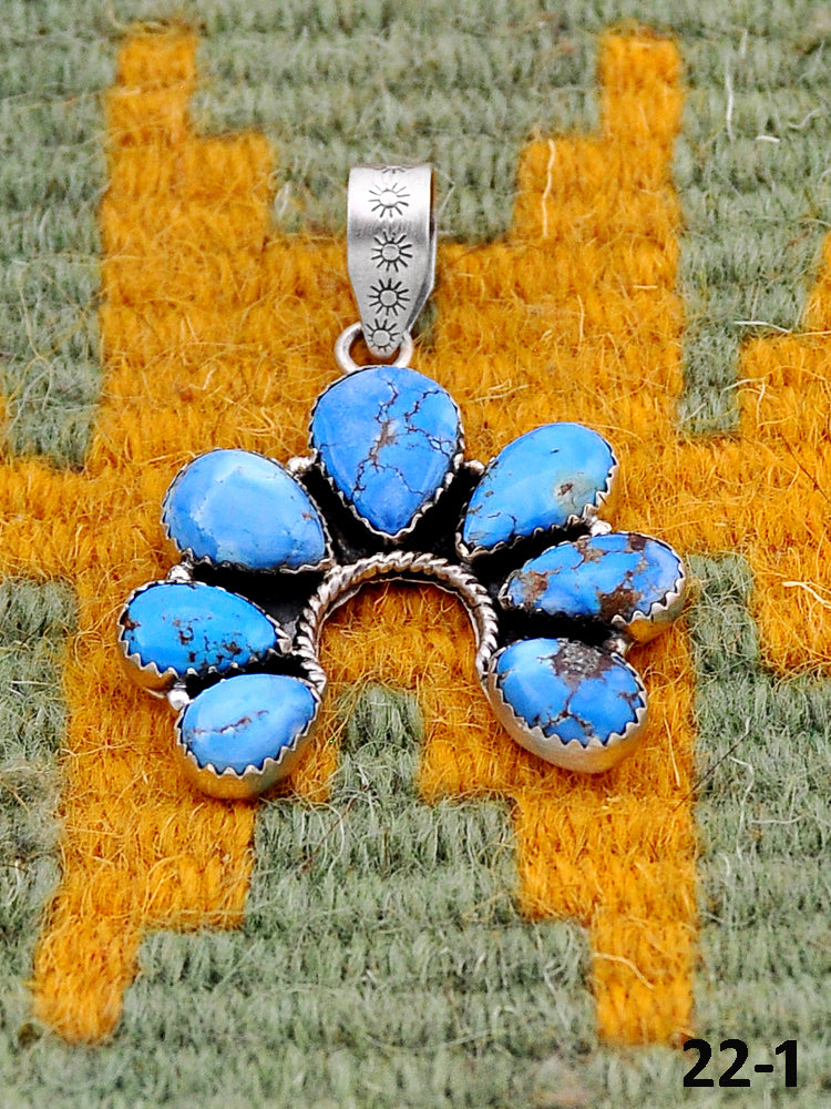 Southwest Handmade Golden Hill’s Turquoise & Sterling Silver Pendants