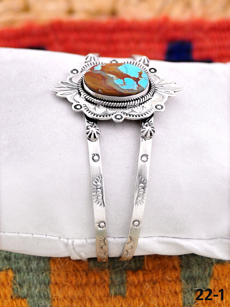 Southwest Handmade Number 8 & Sterling Silver Cuff Bracelet