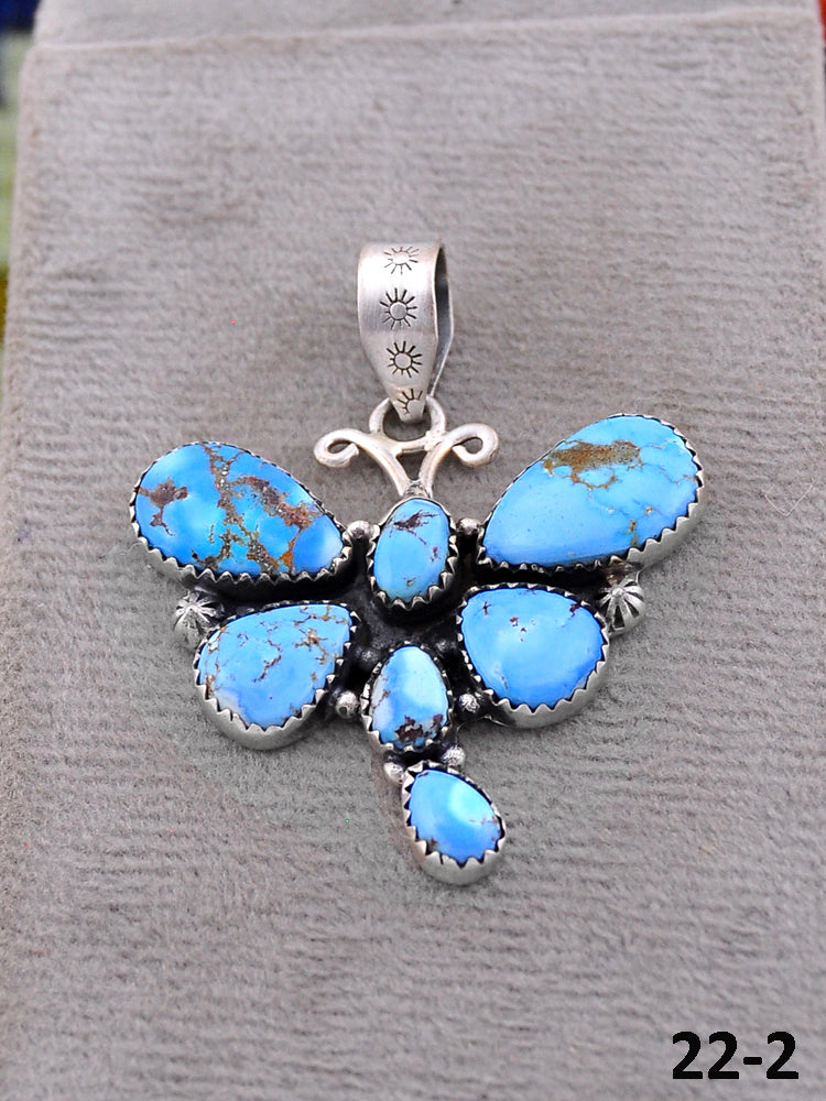 Southwest Handmade Golden Hill’s Turquoise & Sterling Silver Pendants
