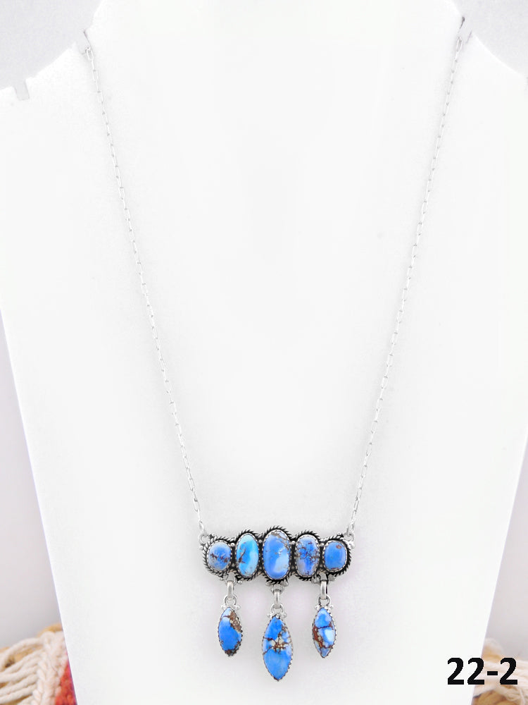 Southwest Handmade Golden Hills Turquoise & Sterling Silver Necklace