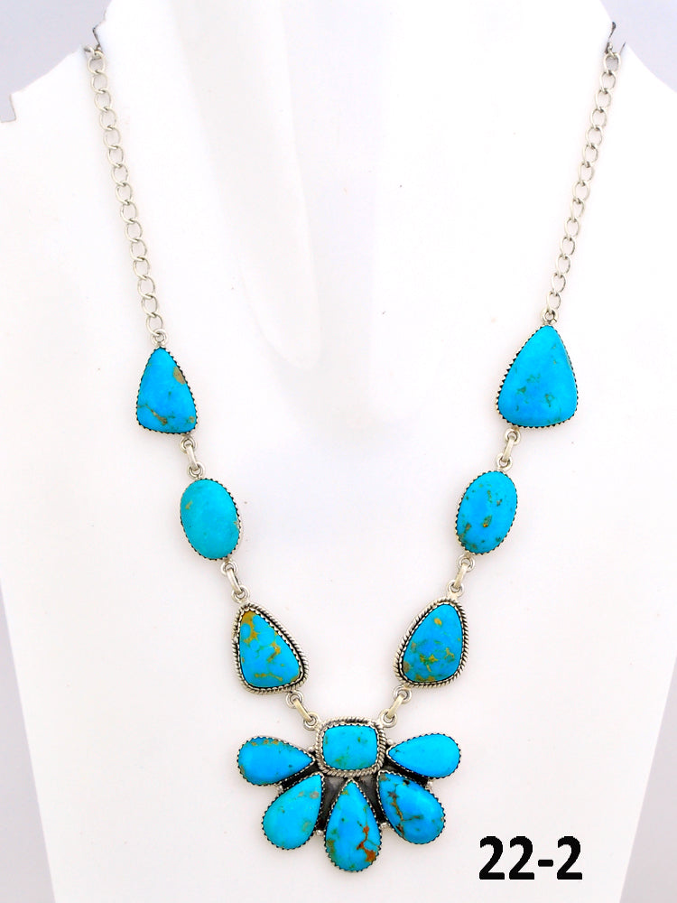 Southwest Made Santa Maria Turquoise & Sterling Silver Necklace