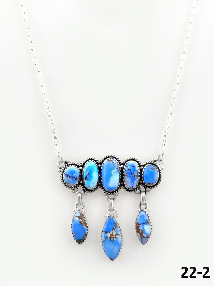 Southwest Handmade Golden Hills Turquoise & Sterling Silver Necklace