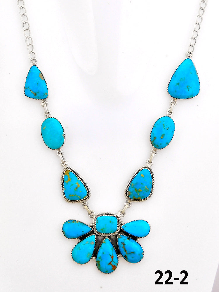 Southwest Made Santa Maria Turquoise & Sterling Silver Necklace
