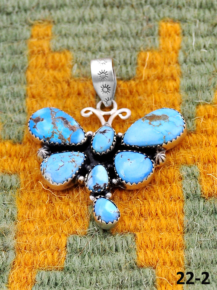 Southwest Handmade Golden Hill’s Turquoise & Sterling Silver Pendants