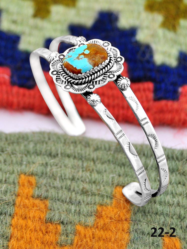 Southwest Handmade No.8 Turquoise & Sterling Silver Cuff Bracelet