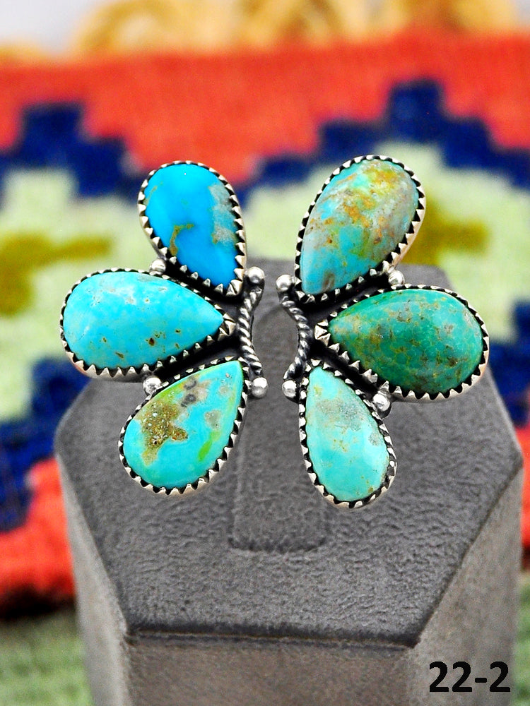 Southwest Handmade Santa Maria Turquoise & Sterling Silver Adjustable Ring