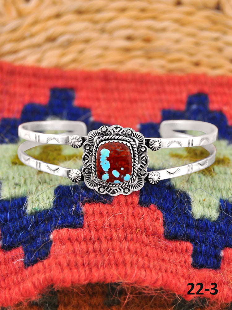 Southwest Handmade No.8 Turquoise & Sterling Silver Cuff Bracelet