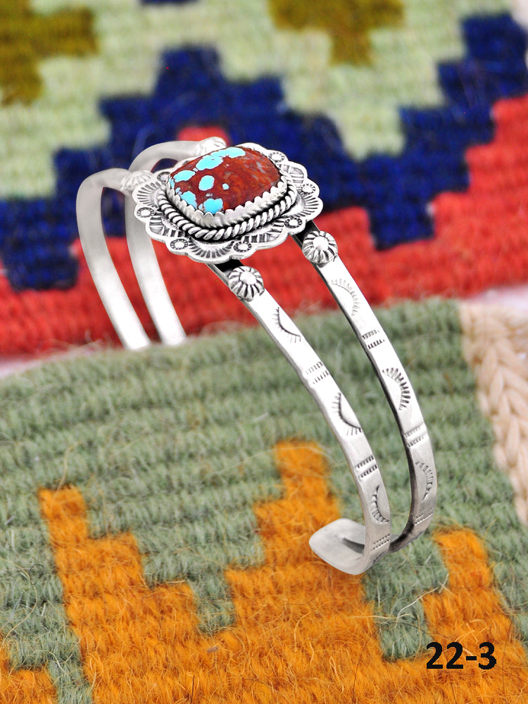Southwest Handmade No.8 Turquoise & Sterling Silver Cuff Bracelet