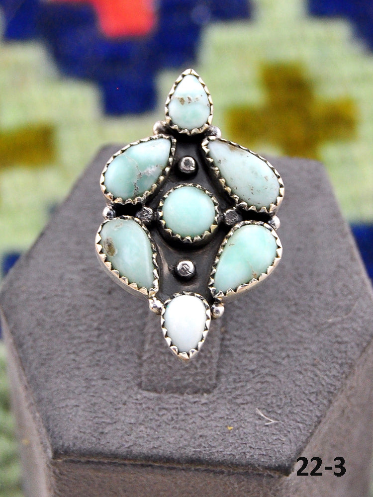 Southwest Made Paloma Turquoise & Sterling Silver Adjustable Ring