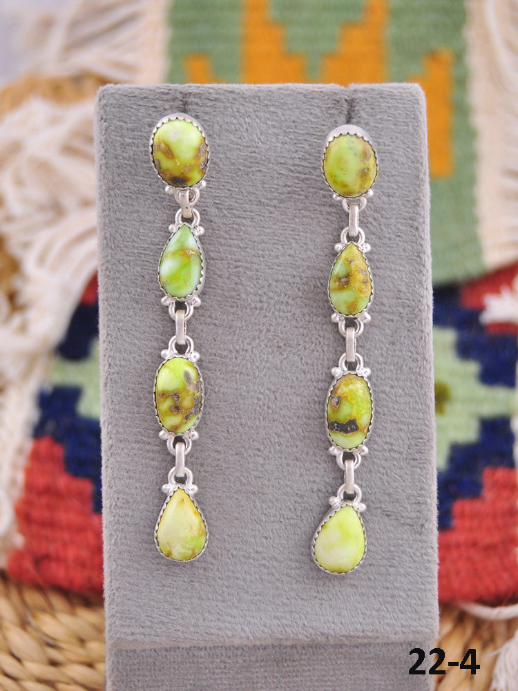 Southwest Made Palomino & Sterling Silver Post Dangle Earrings