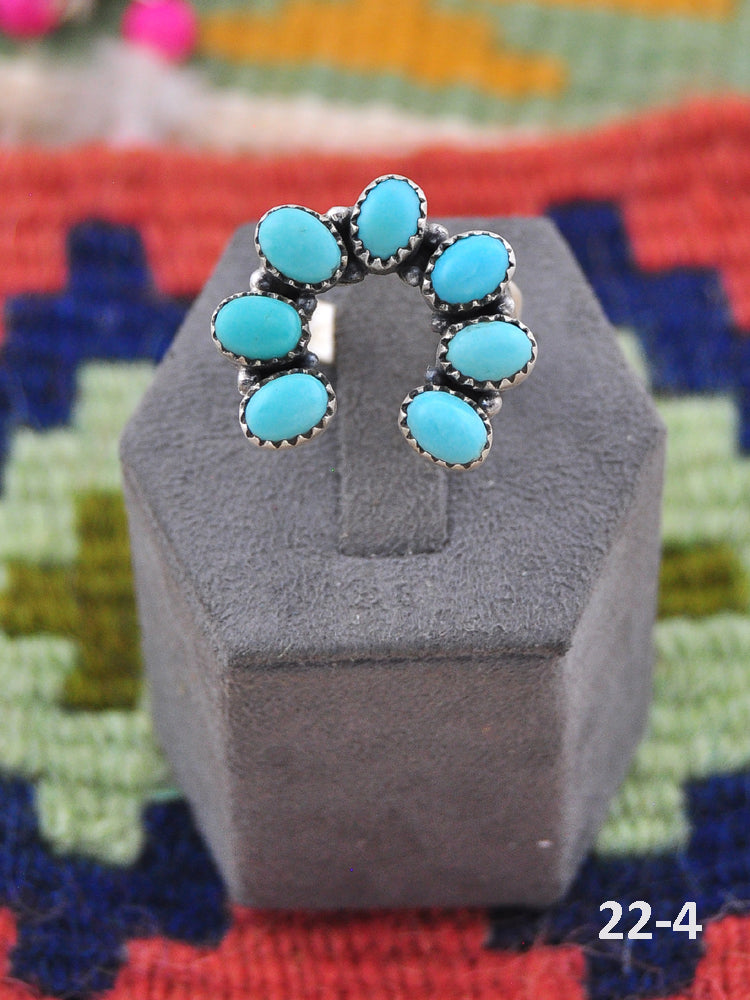Southwest Made Kingman Turquoise & Sterling Silver Adjustable Ring