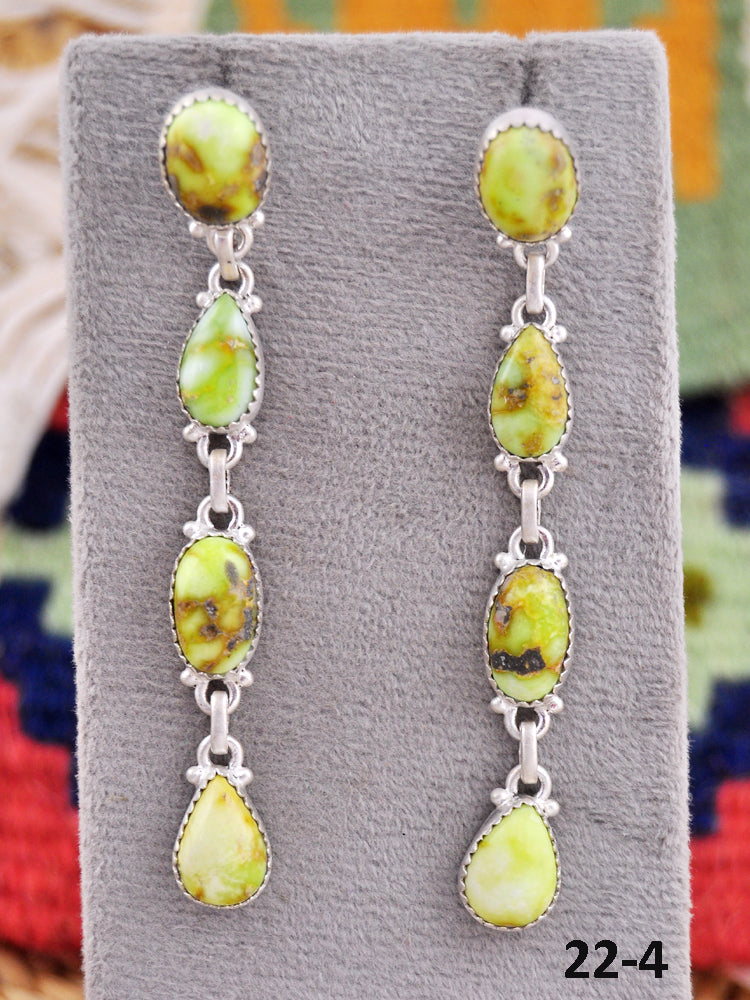 Southwest Made Palomino & Sterling Silver Post Dangle Earrings